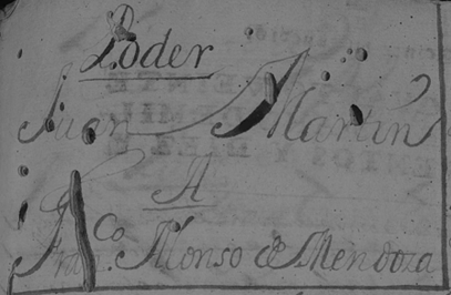 Copia del poder que Juan Martín otorgó a su abogado para reclamar sus sueldos atrasados. Protocolos notariales de Cádiz, año de 1716.