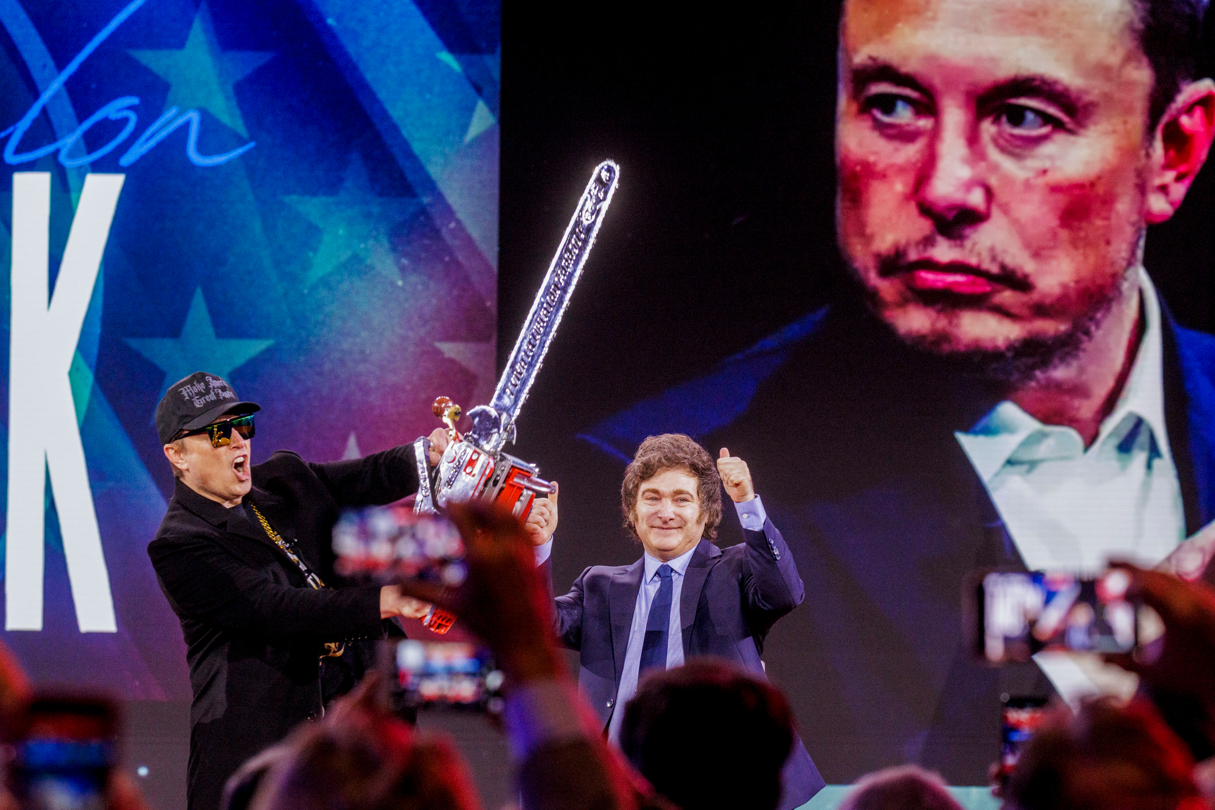Musk y Milei en el encuentro conservador en Estados Unidos.