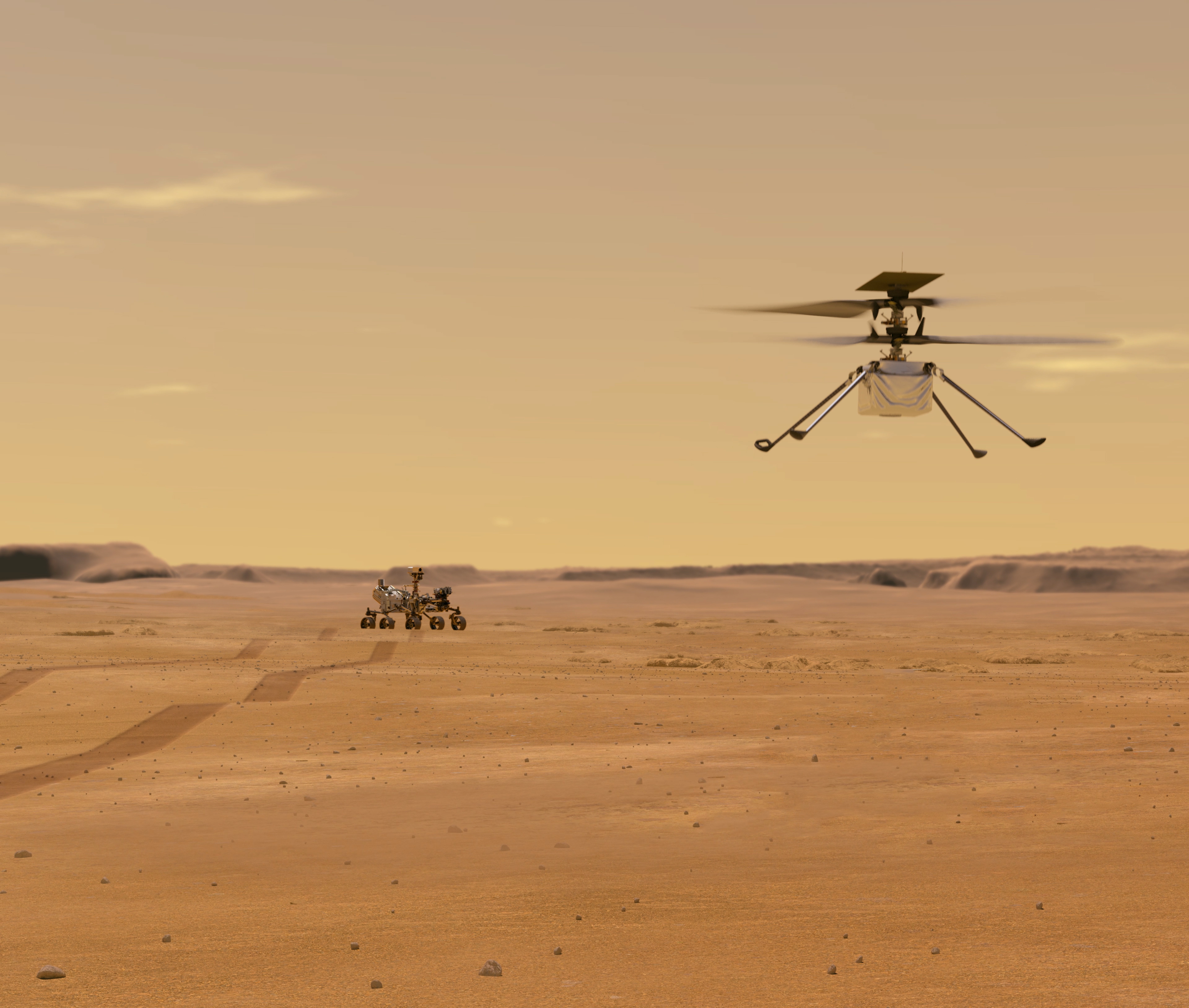 El helicóptero Ingenuity de la Nasa, listo para su primer vuelo en Marte