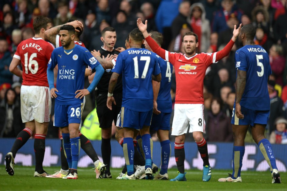 Leicester por ahora no es campeón de la Premier: empató 1-1 con el Manchester United