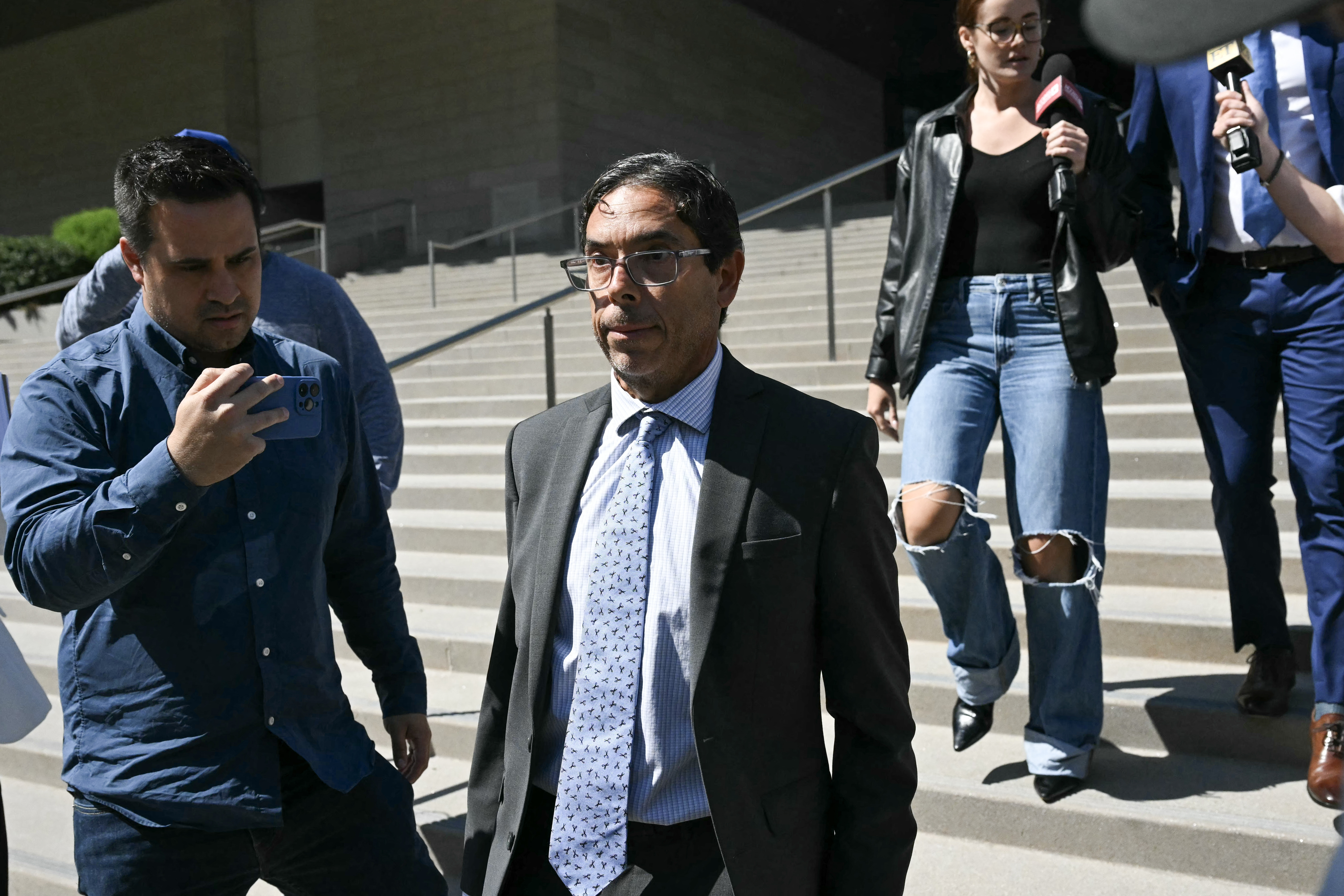 California physician Mark Chavez exits federal court in Los Angeles on October 2, 2024.