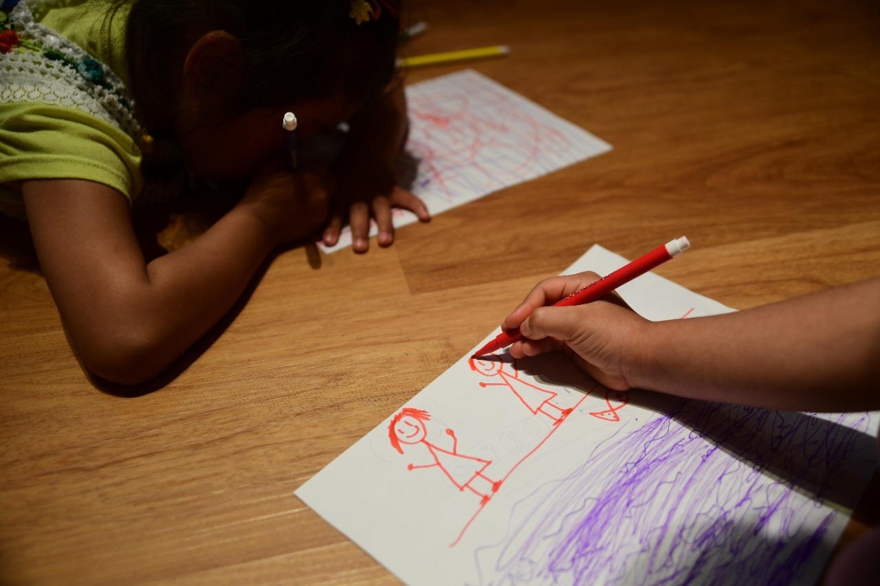 Niños y niñas expresaron, a través de dibujos, sus expectativas y visiones sobre la paz.