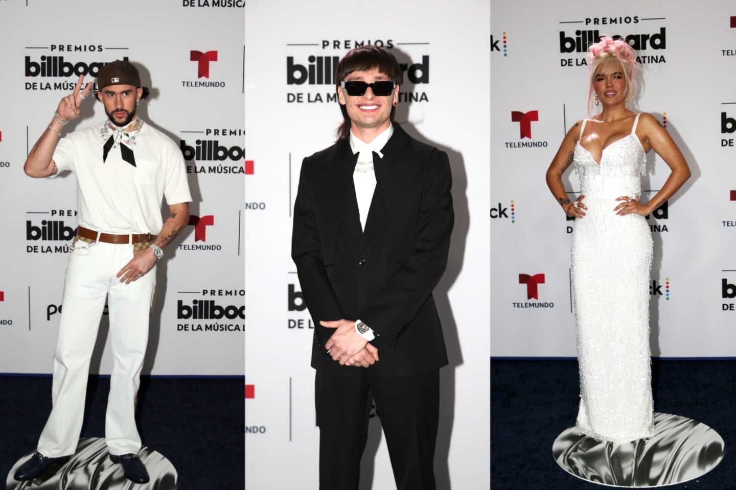 Bad Bunny, Peso Pluma y Karol G fueron los artistas con mayor número de premios en los Billboard Latin Music 2023.