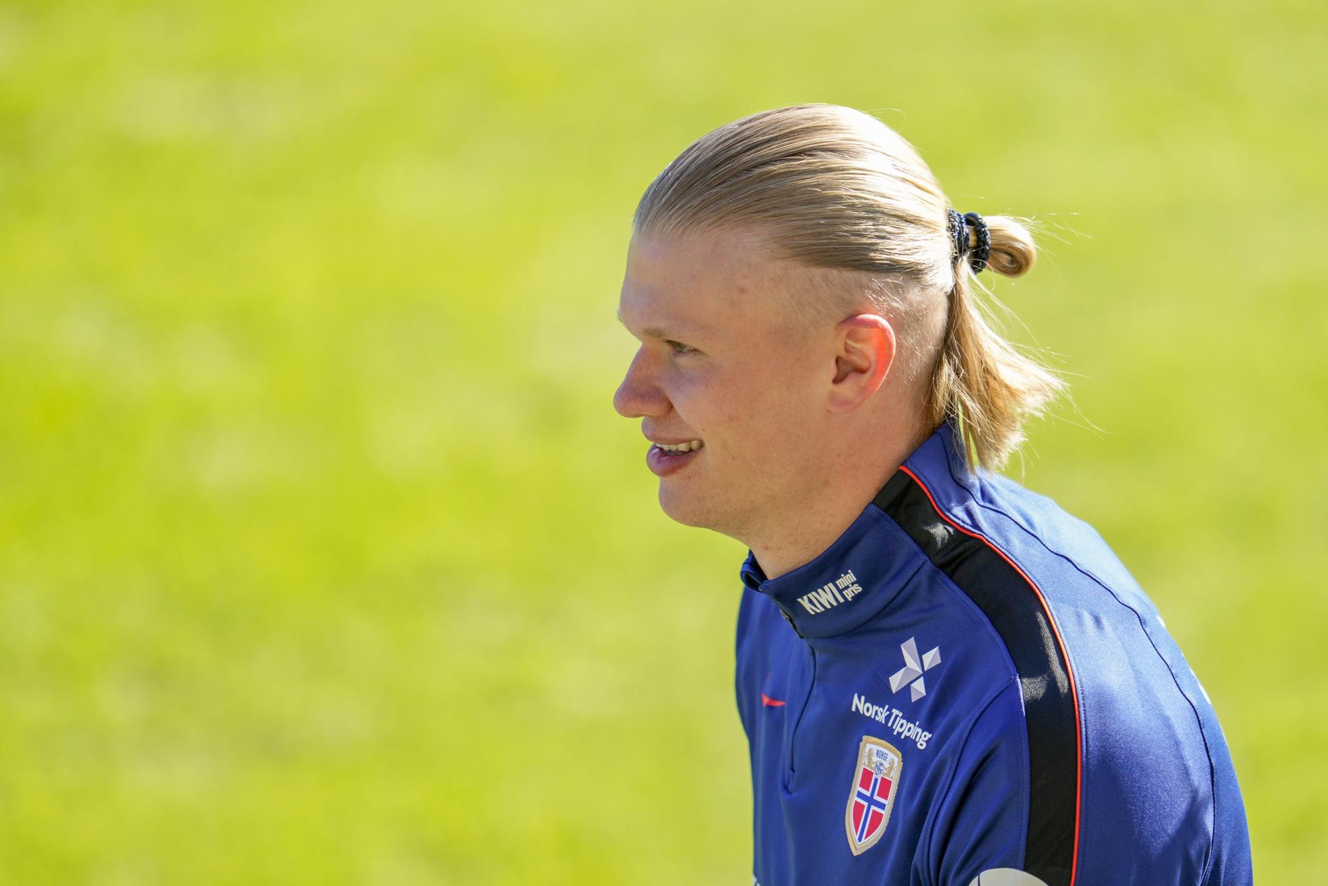 Lillestrom (Norway), 29/03/2026.- Norwegian players Erling Braut Haaland during the Norwegian men's national soccer team training in Lillestrom, Norway, 29 March 2026. Norway willl play a friendly match against Switzerland on 31 March. (Futbol, Amistoso, Noruega, Suiza) EFE/EPA/Fredrik Varfjell NORWAY OUT