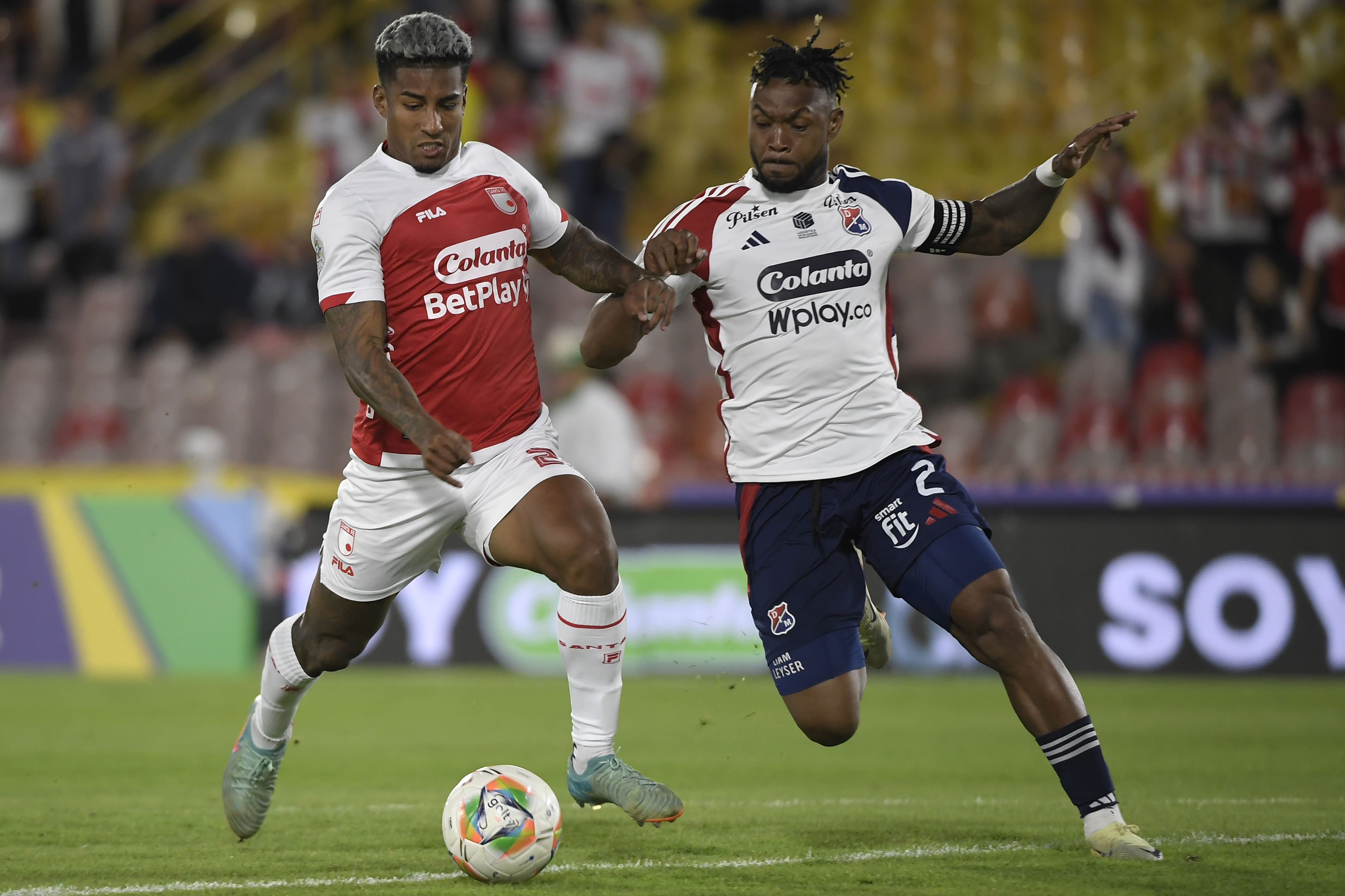 Partido Santa Fe vs Medellín por la fecha catorce de la Liga Betplay 2025-I.