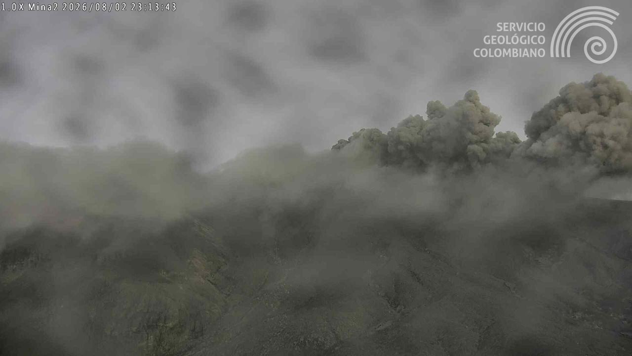 Tres emisiones de ceniza: así se ha comportado el volcán Puracé en las últimas 24 horas