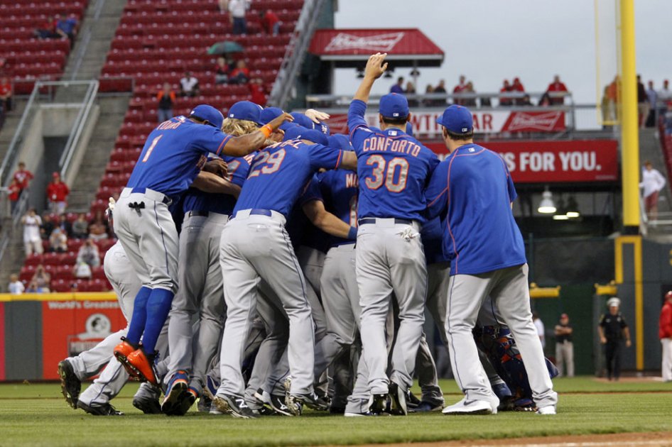 Los Mets celebran la obtención del banderín de la División Este de la Liga Nacional. Foto: AFP