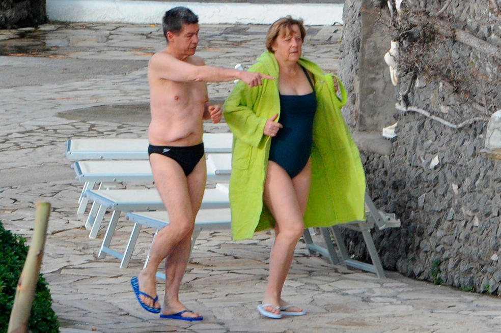 Ángela Merkel, de vacaciones en Italia
