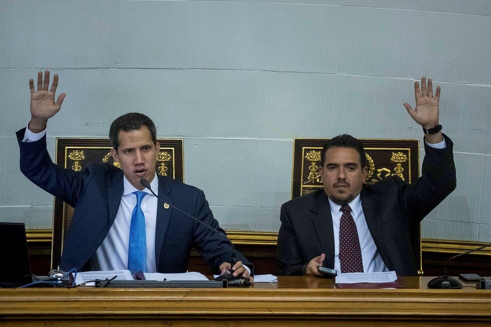 El jefe del Parlamento de Venezuela, Juan Guaidó, y el segundo vicepresidente de la Asamblea Nacional de Venezuela, Stalin González. / EFE