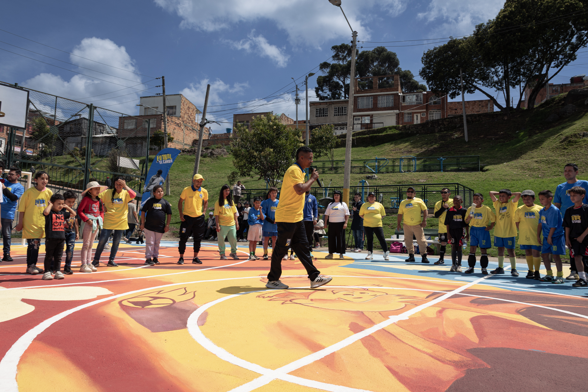 Evento en el barrio El Osasis, en la fundación selección colombia