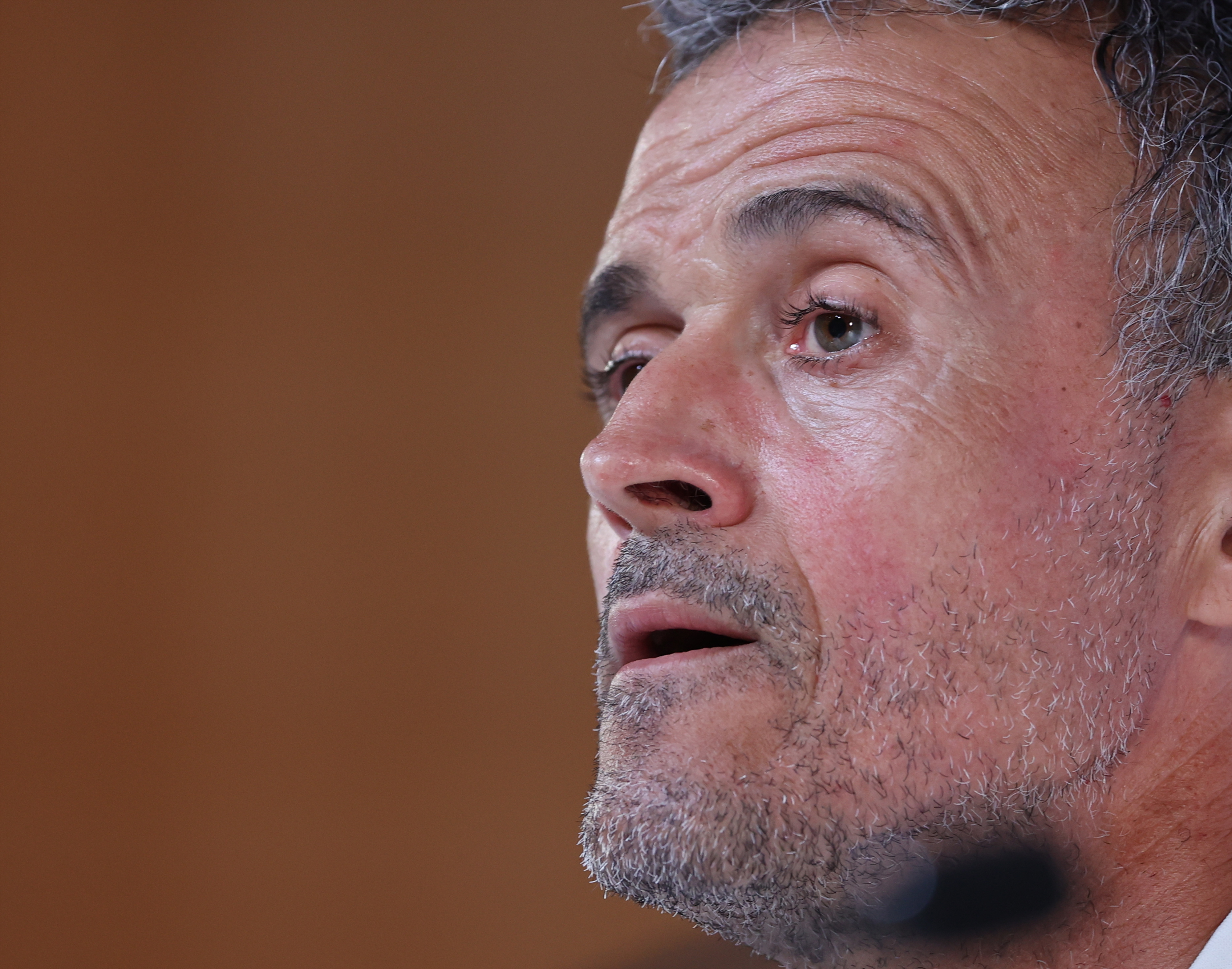 Doha (Qatar), 05/12/2022.- Head coach Luis Enrique of Spain attends a press conference at Qatar National Convention Center (QNCC) in Doha, Qatar, 05 December 2022. Spain will face Morocco in their round of 16 match at the FIFA World Cup on 06 December. (Mundial de Fútbol, Marruecos, España, Catar) EFE/EPA/ALI HAIDER