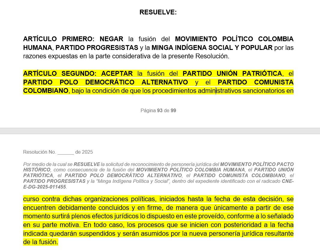 Pacto Histórico se convierte en partido único, pero queda por fuera Colombia Humana.