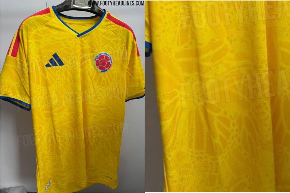Imágenes de la que sería la nueva camiseta de Colombia según la filtración de Footy Headlines.