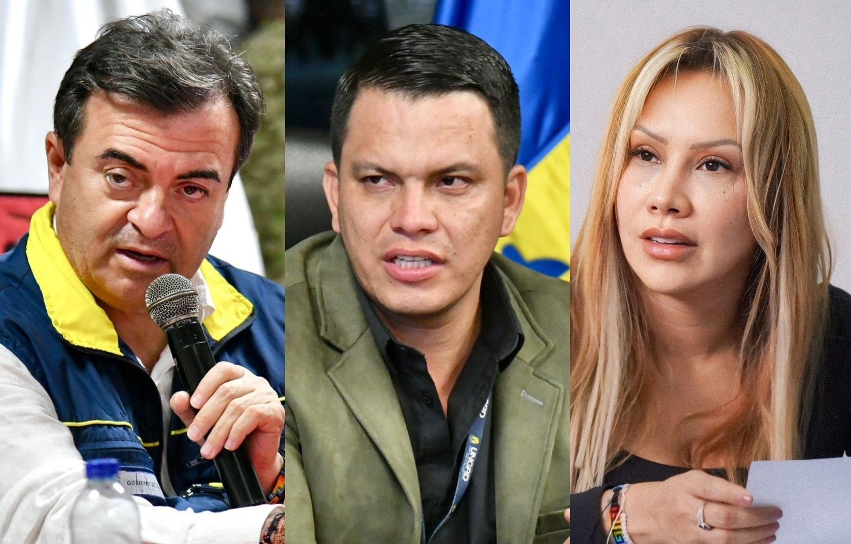 Olmedo López, Sneyder Pinilla y Sandra Ortiz.