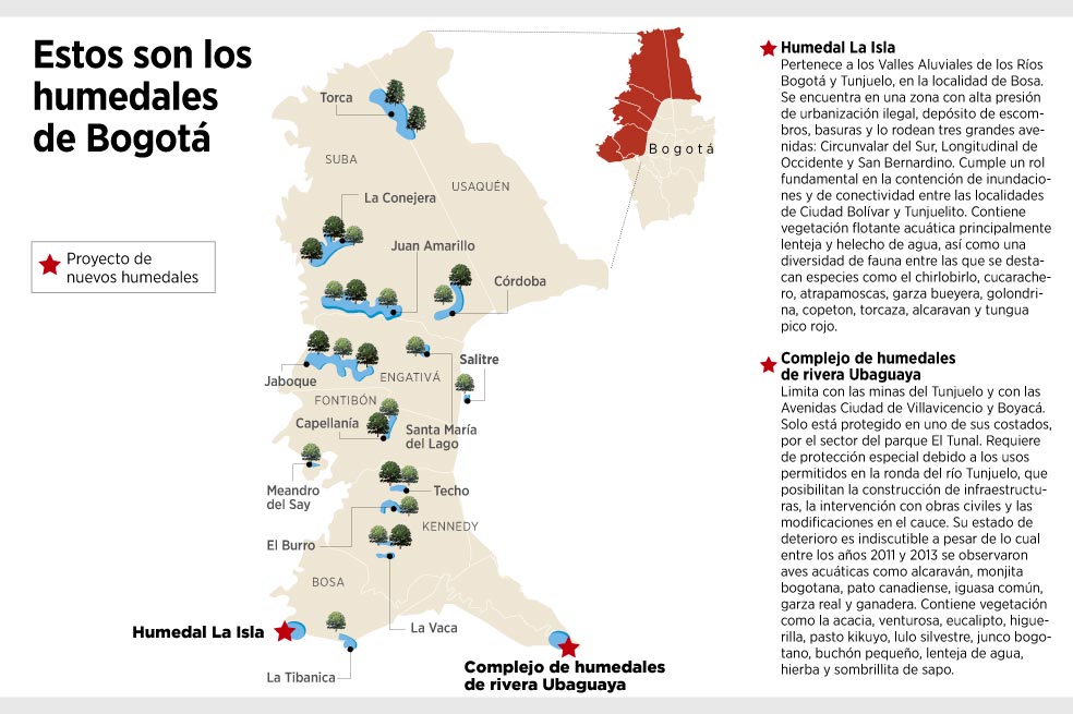 Proponen crear dos nuevos humedales en Bogotá