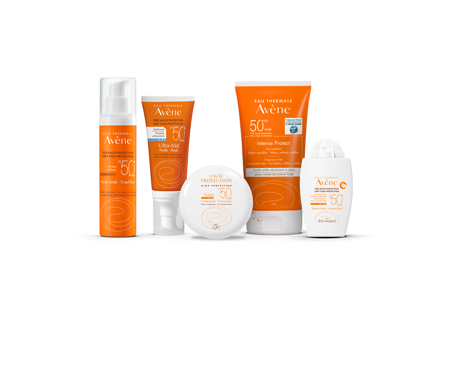 En la imagen, algunos de los productos de Avène.