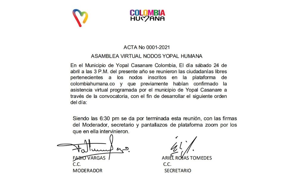Las firmas de Fabio Vargas y Ariel Rojas Tomedes aparecen en varias actas del partido desde 2021.