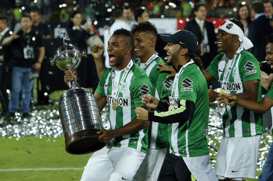 Miguel Borja, Sebastián Pérez, Alex Mejía y Orlando Berrío, dentro de los nominados a integrar el equipo del año. Foto: AFP