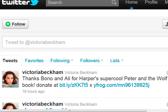 Un tuit de la Beckham colapsa la web humanitaria irlandesa de Bono