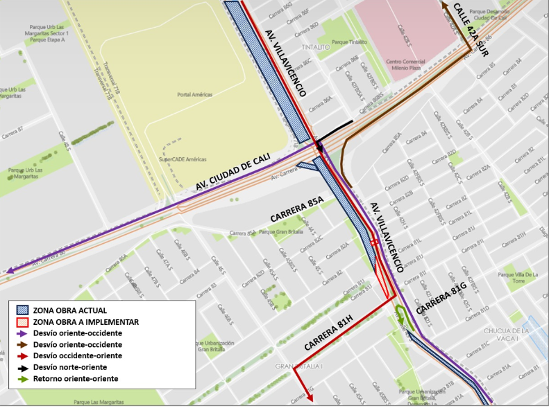 Movilidad por obras de metro 2025.