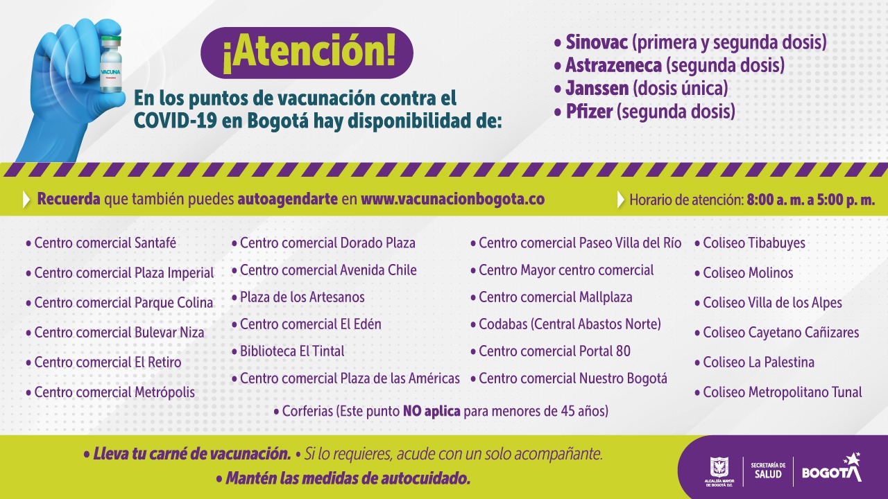 Así va la vacunación en Bogotá