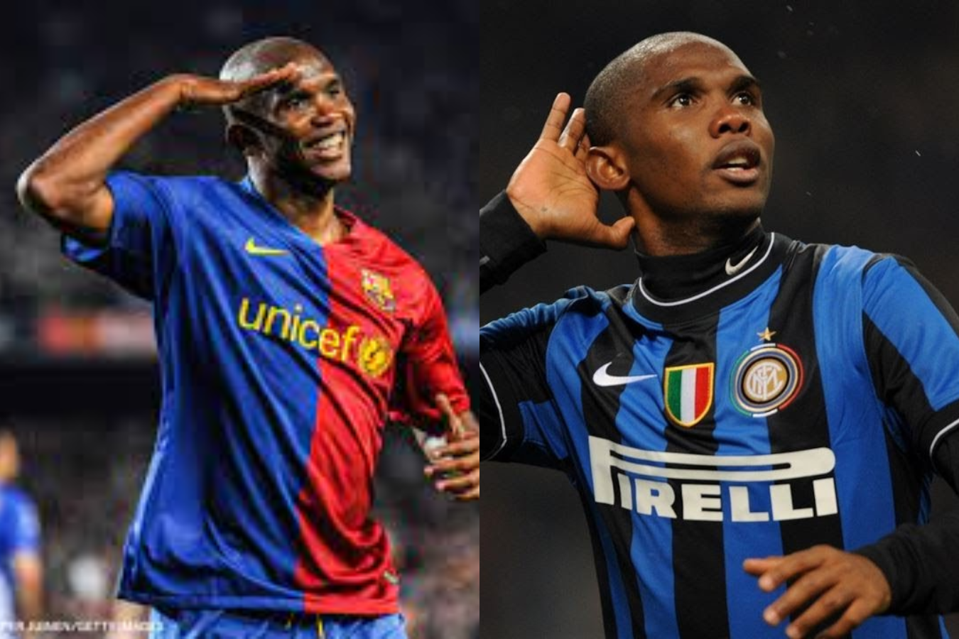 El camerunés estuvo en el Barcelona desde el 2004 hasta el 2009, ganó dos Champions League marcando en ambas finales. Después de su paso por el equipo español, llegó al Inter en 2009, donde se convirtió en una leyenda al sumar el triplete con José Mourinho