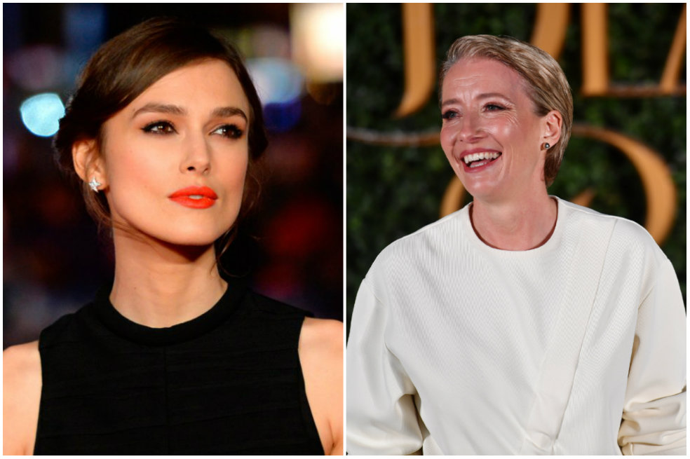 La reina Isabel II condecora a las actrices Keira Knightley y Emma Thompson
