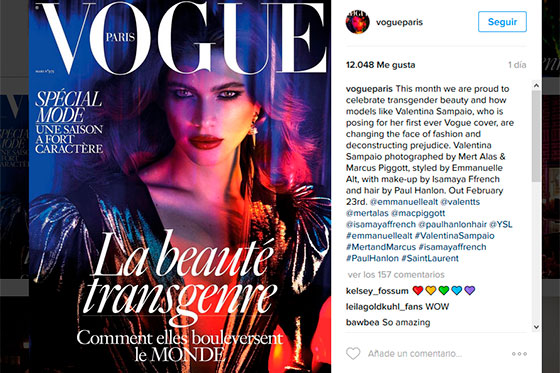 Modelo trans hace historia en portada de Vogue París