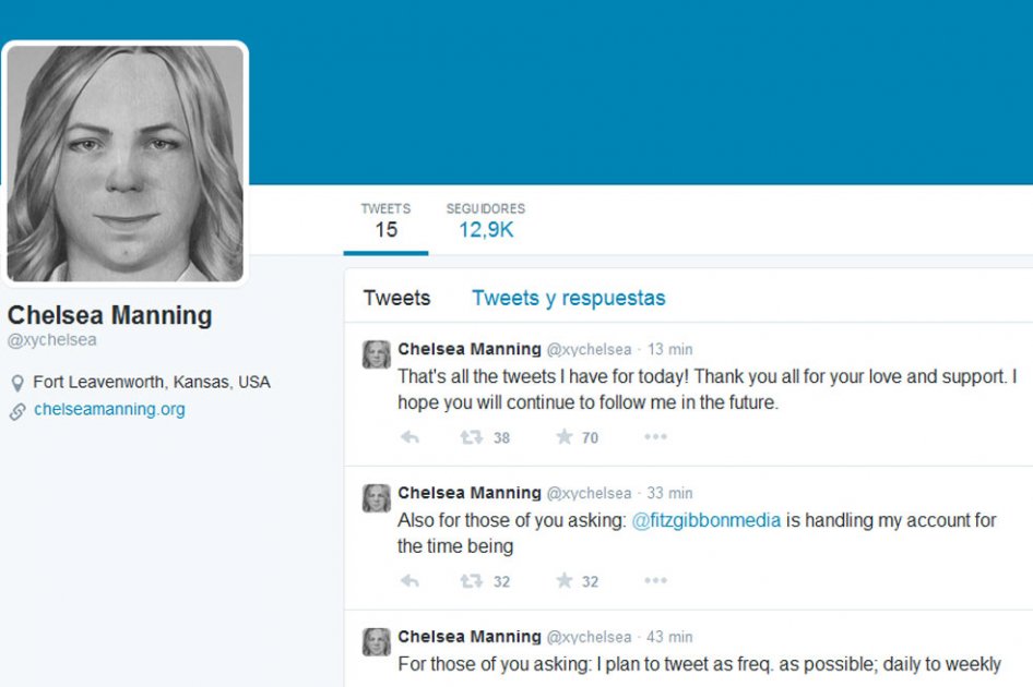 Informante de WikiLeaks, Chelsea Manning, abre Twitter en la cárcel