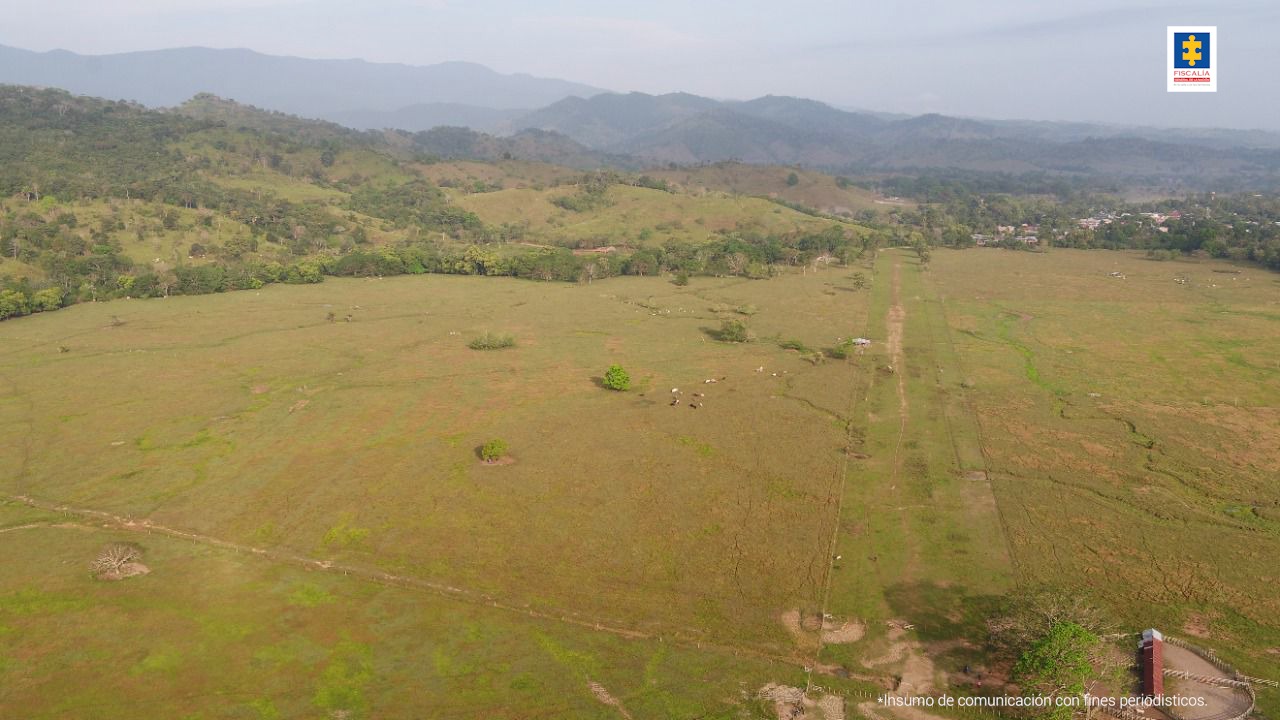 Vista aérea de los bienes que serán entregados a víctimas del conflicto armado.