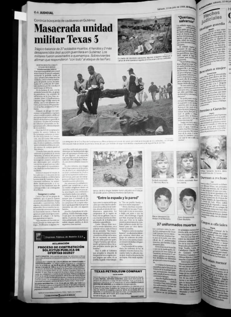 El 10 de julio se registró que fueron asesinados 38 soldados y resultaron heridos ocho. / Archivo