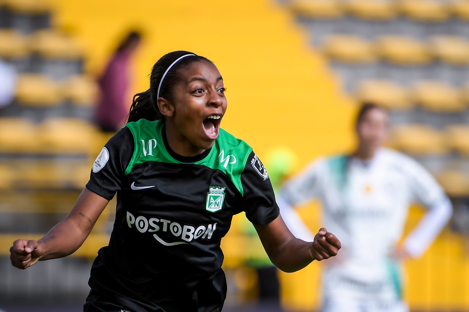 Sara Córdoba celebra su gol ante Palmeiras en Copa Libertadores Femenina.