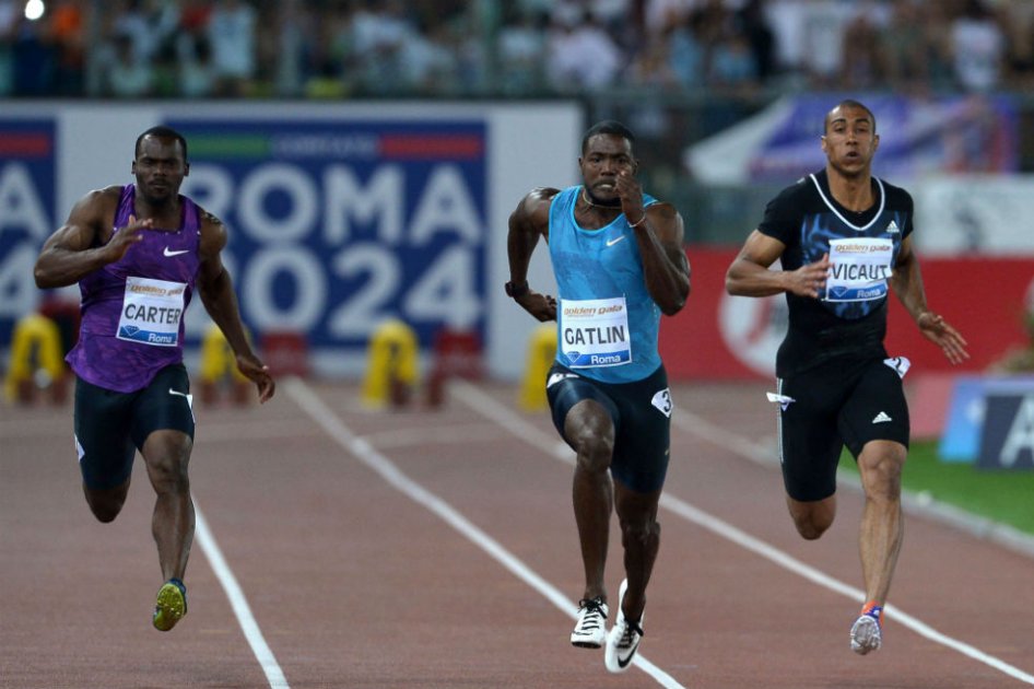 Justin Gatlin arrebató el récord de los 100 metros de Bolt en la Golden Gala