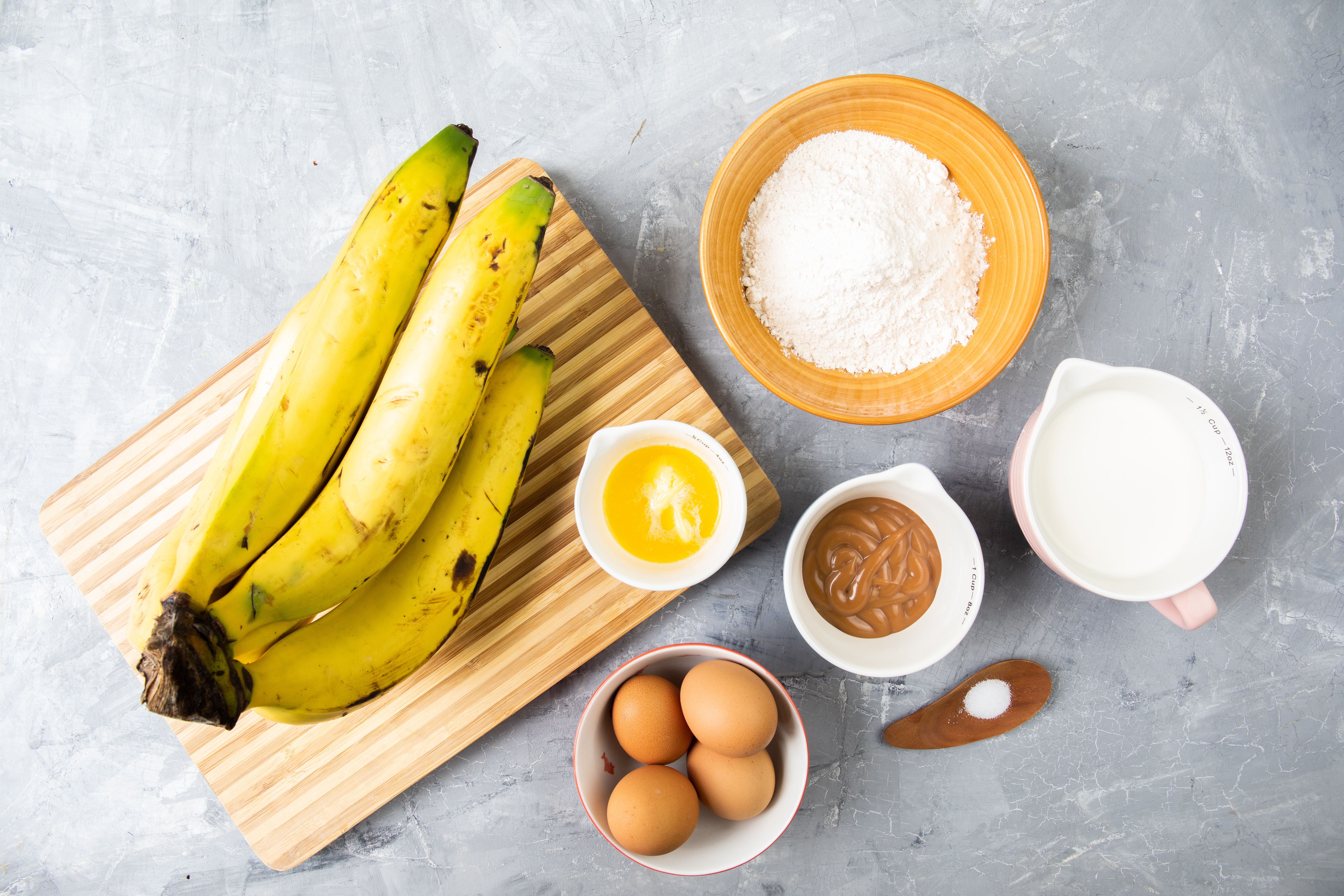 Ingredientes crepe de arequipe y banano