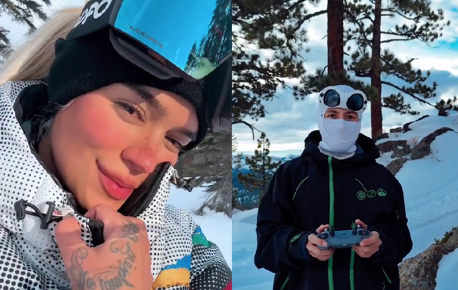Karol G y Feid están de vacaciones en la nieve