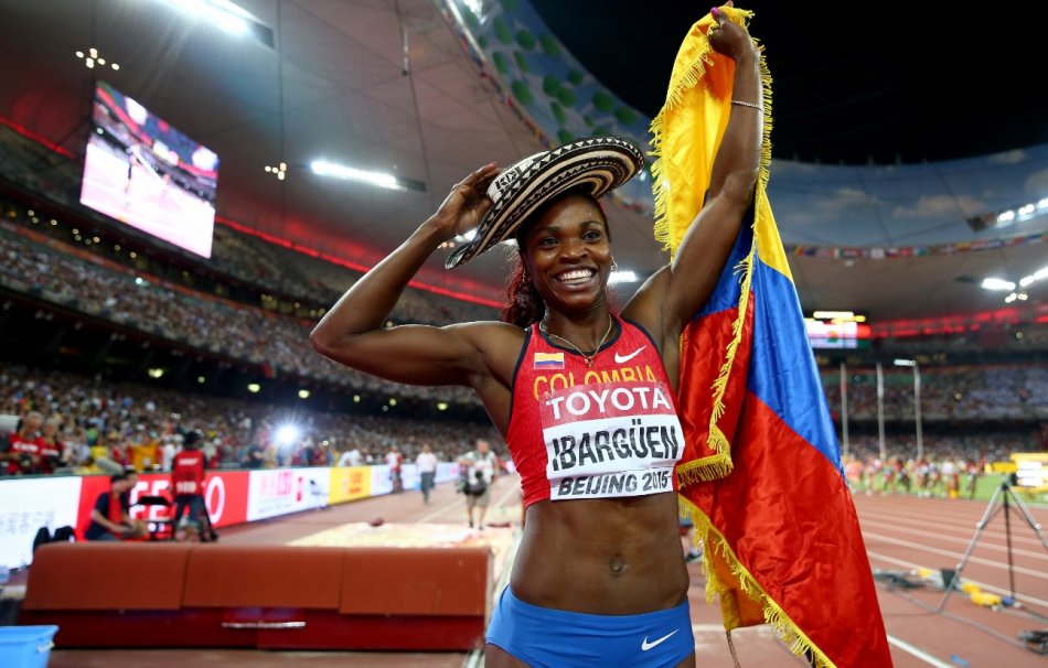 Caterine Ibargüen, medalla de plata en Londres 2012. / EFE