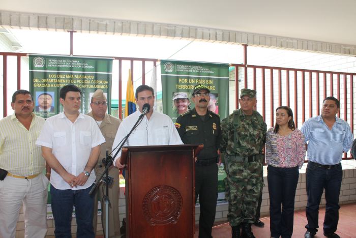 El ministro de Defensa durante su reciente visita al municipio de Montelíbano, Córdoba. 