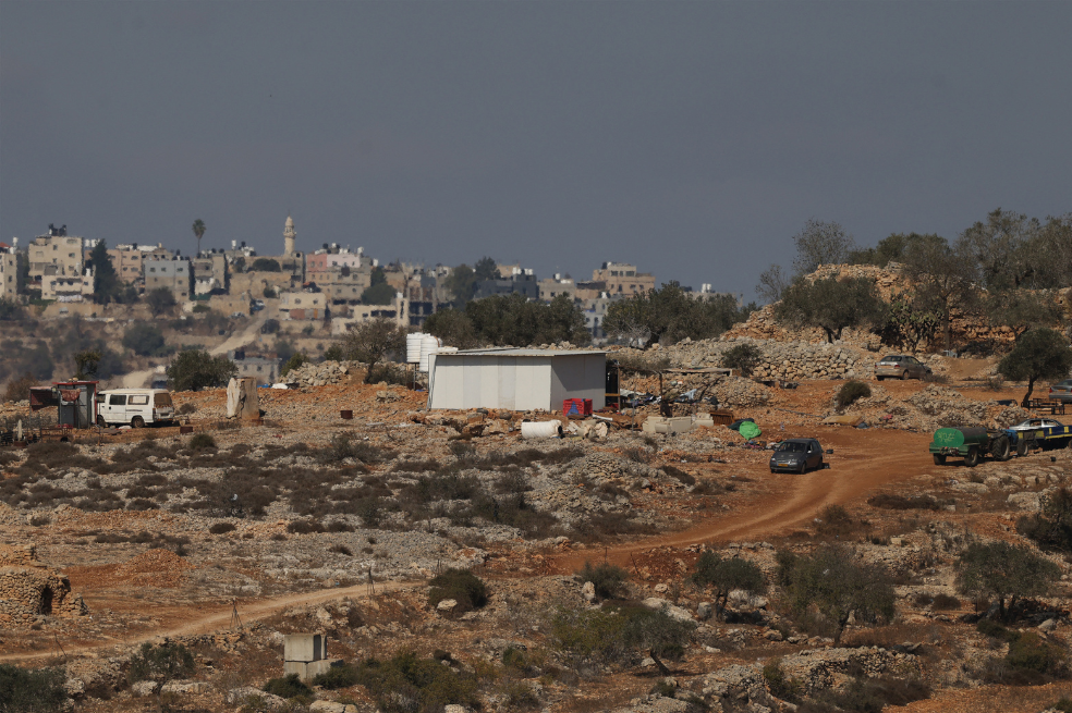 This photograph shows an Israeli settlement outpost near the Palestinian village of Yabrud, near Ramallah in the Israeli occupied West Bank, on October 17, 2025.
Israeli settlers forcibly blocked Israeli and foreign activists who had gathered to assist with the annual olive harvest in Yabrud.