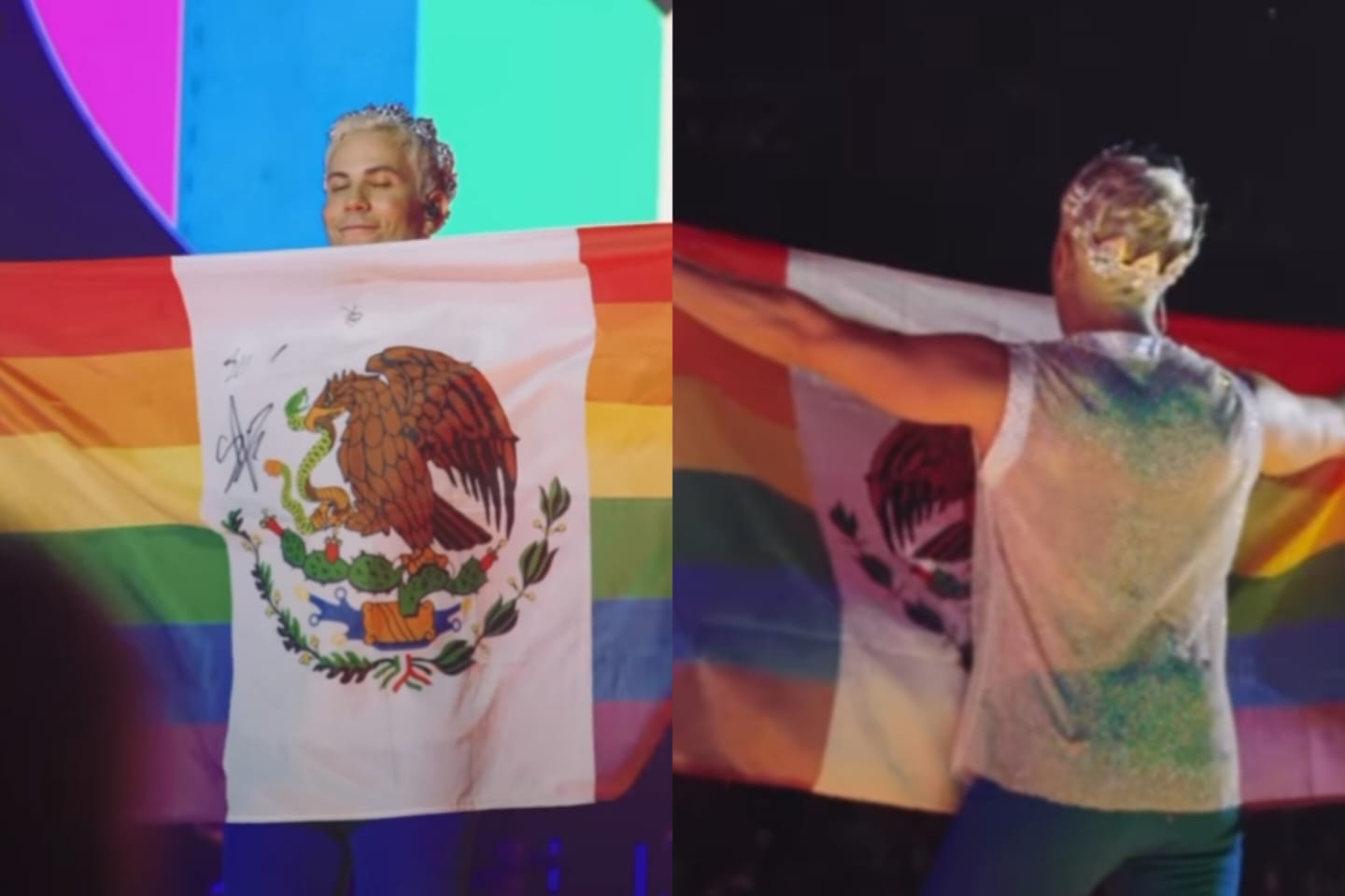Critican a Christian Chávez, de RBD, por mostrar los colores de la bandera LGBTIQ+
