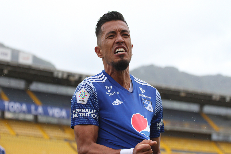 Fernando Uribe fue una de las figuras en la victoria de Millonarios sobre Júnior.