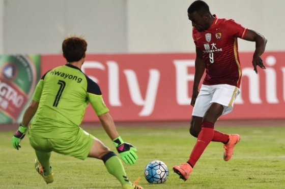 Jackson Martínez, delantero del Guangzhou Evergrande. Foto: AFP