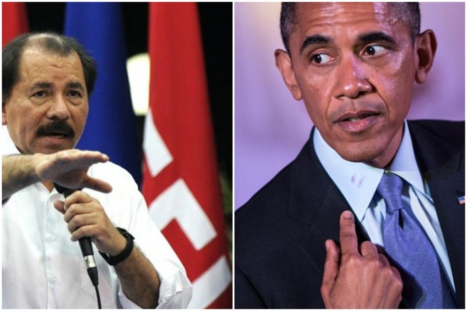 Daniel Ortega, presidente de Nicaragua (i) - Barack Obama, presidente de EE.UU. (d).