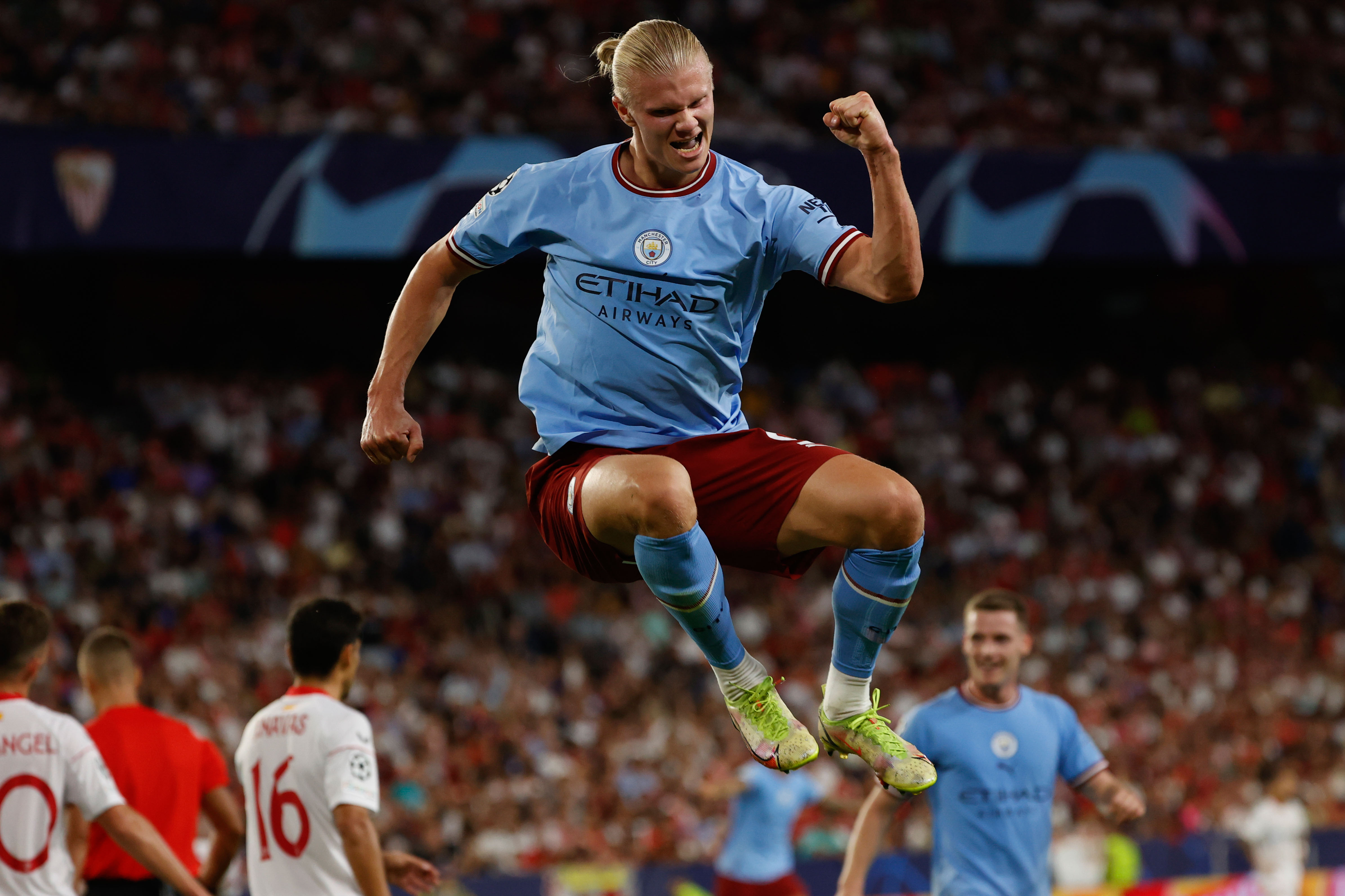 Con un Haaland en racha, Manchester City aplastó a Sevilla como visitante