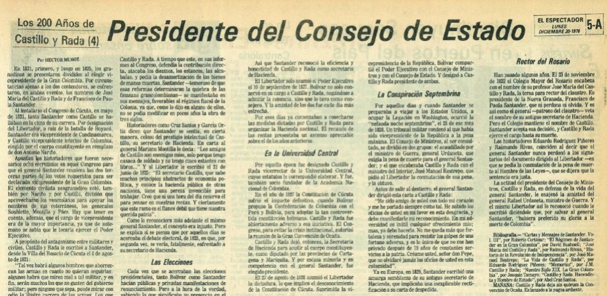 Doscientos años de Castillo y Rada (IV)
