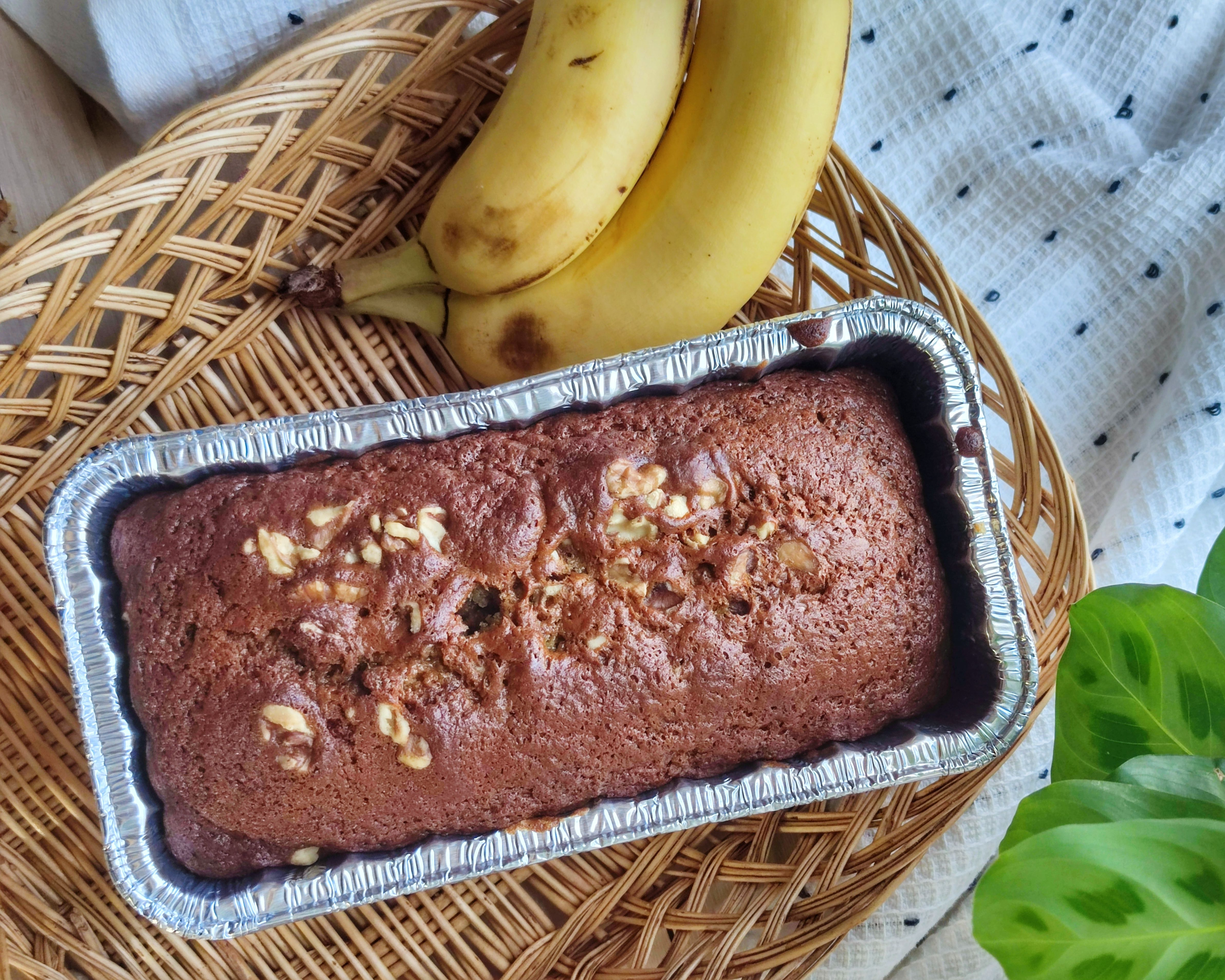 Torta de banano sin azúcar con harina de almendras