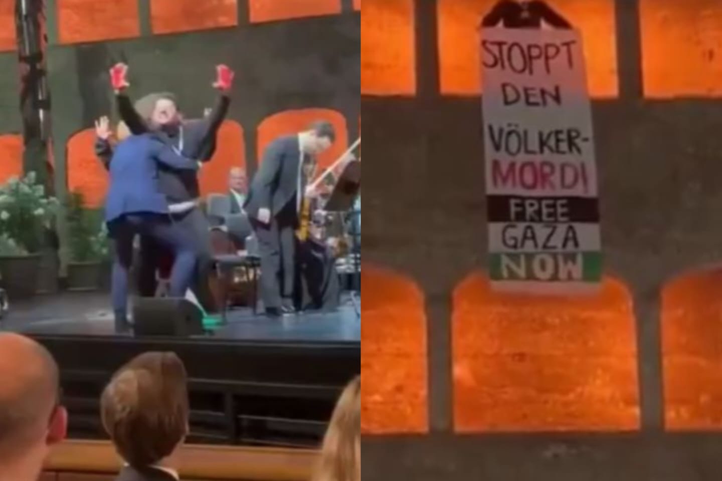 Detienen 6 activistas propalestinos por interrumpir festival de teatro: video