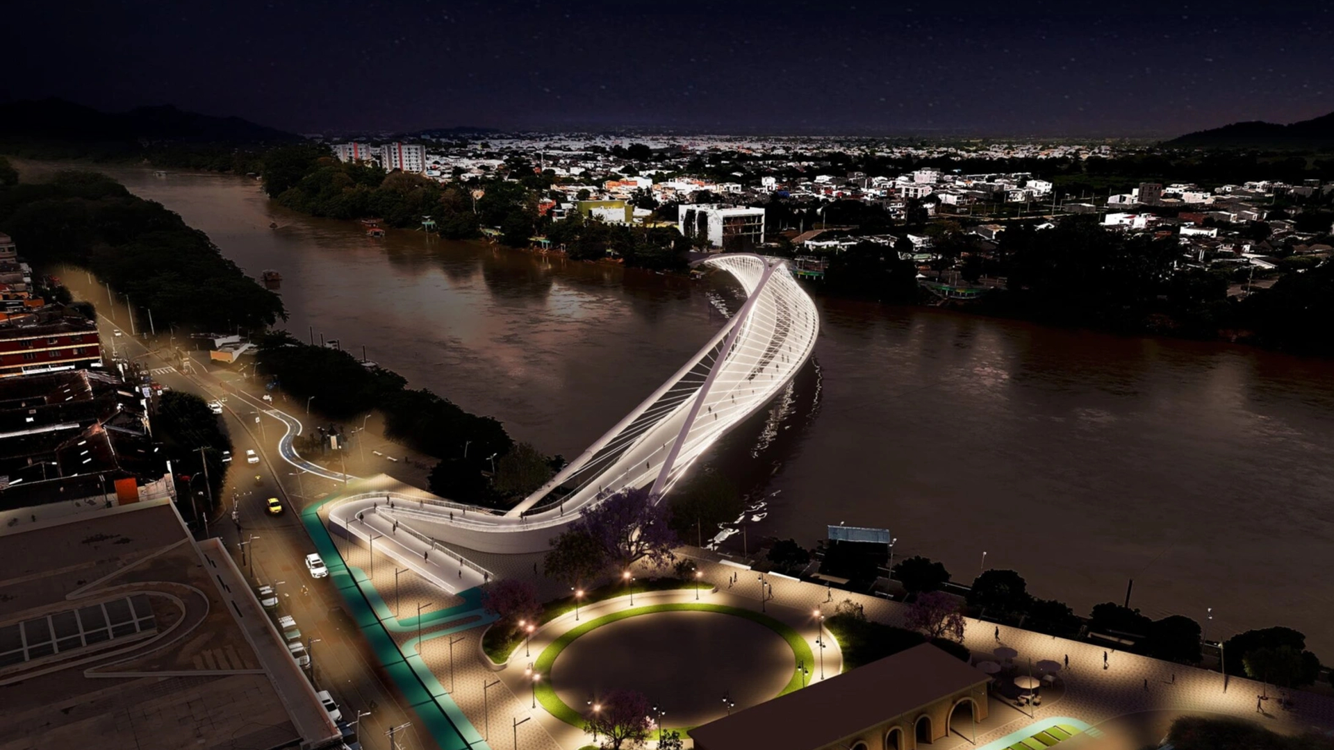Revelan diseño de puente con piso de cristal sobre el río Sinú en Montería