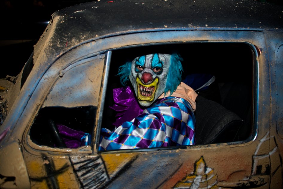 La imagen aterradora del payaso malvado
