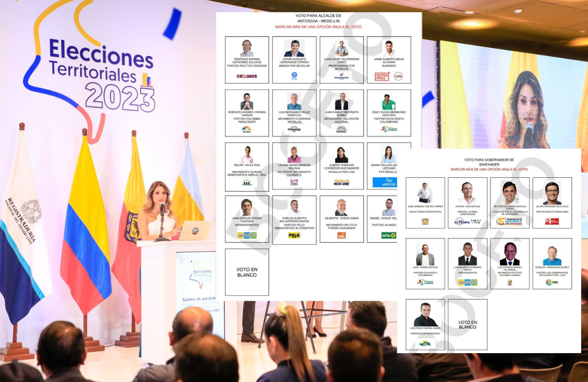 Listos los tarjetones para las elecciones en Medellín, Cali y otras ciudades