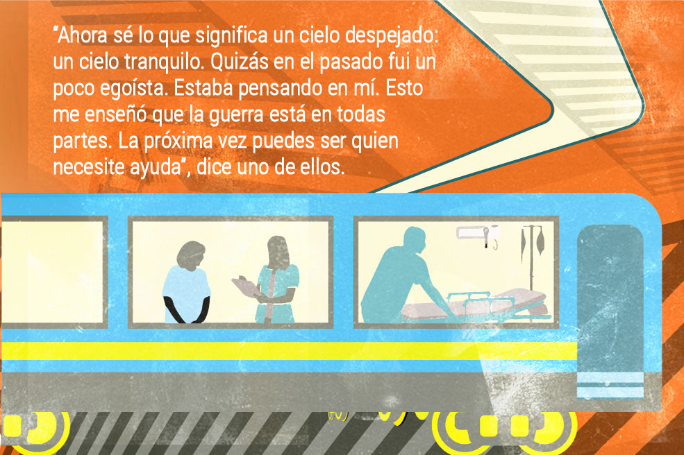 Así evacúan a los enfermos en Ucrania.